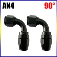 CPE 2ชิ้น AN6 AN4 AN8 AN10 AN12หมุนสีดำท่อน้ำมันเชื้อเพลิงสายโคมไฟท่อน้ำมันเชื้อเพลิงปลายท่อนำกลับมาใช้ใหม่ได้0/45/90/180องศา 1