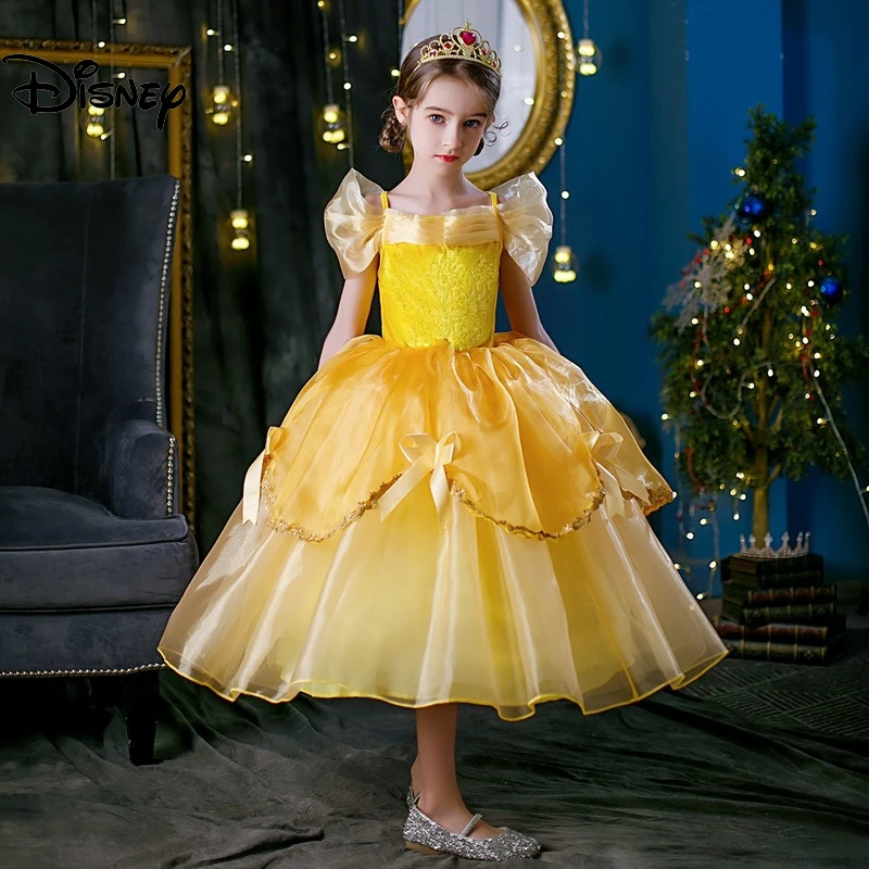Disfraz de la Bella y de Disney para niña, vestido de bella para niña, disfraz de Navidad para niña, disfraz de princesa para fiesta de máscaras de fantasía de noche| | -