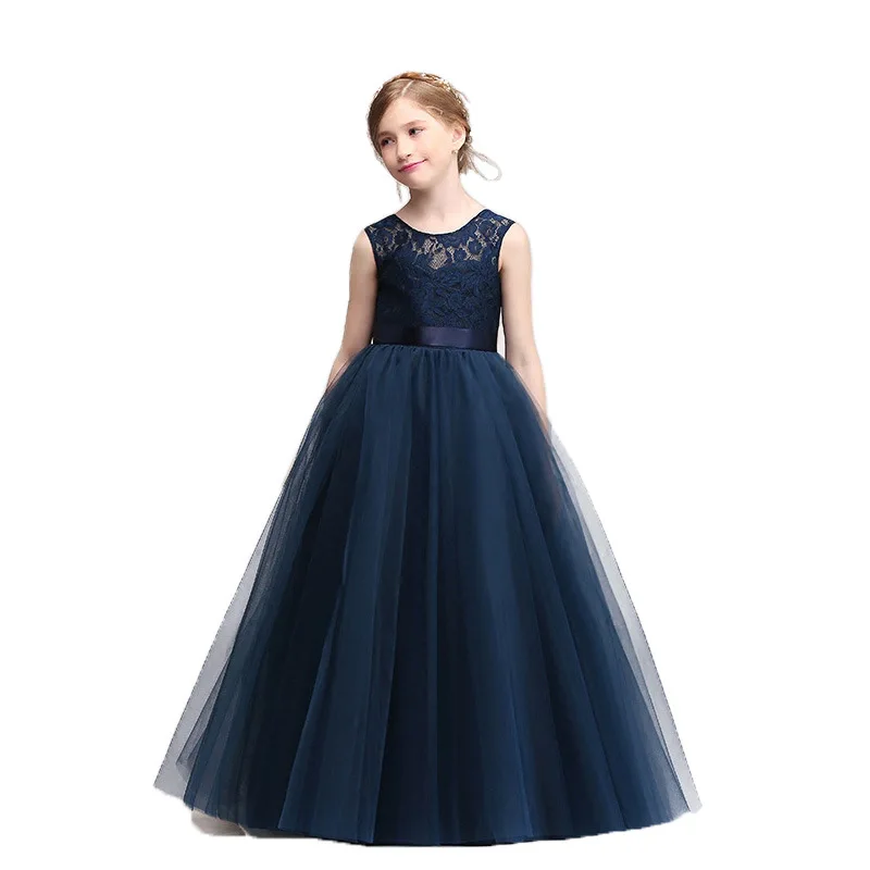 Kids Girls Dresses Princess Bridesmaid Pageant Birthday Party Clothing Wedding Dress Children Sleeveless Costume Flower Dresses