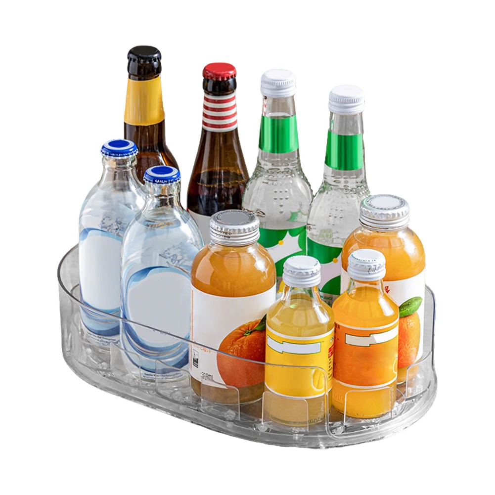 Kitchen Bottle Storage Rack for Bathroom Cabinet Fridge Vanity (Transparent)