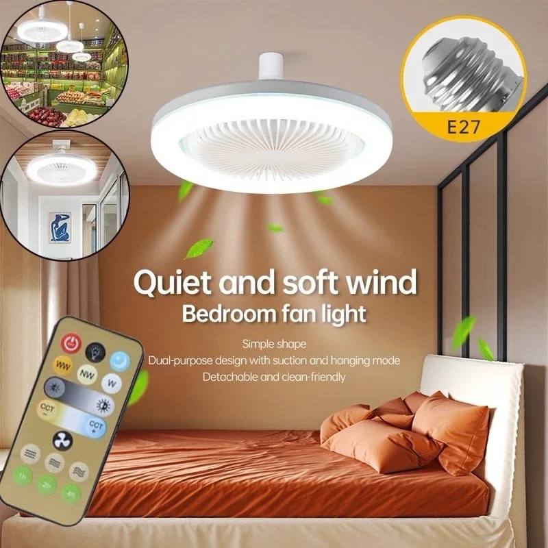 Buy LMiSQ Silent Ceiling Fan With LED Light And Remote Control Ceiling Fan With Lights 50CM DC Lamp With Fan Timer Dimmable Fan Ceiling Lamps Reversible (White) Online At Low Prices In - View #9