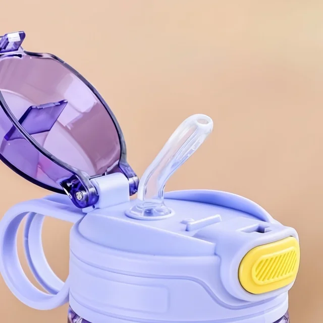 Botella de agua para niños con sorbete y seguro 550ml: Antiderrame Emoape