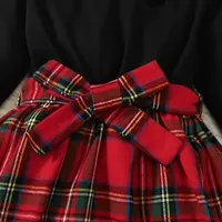 Robe de princesse Cool pour filles de 4 à 7 ans, haut en Patchwork à carreaux, manches longues, avec chapeau, automne et hiver 3