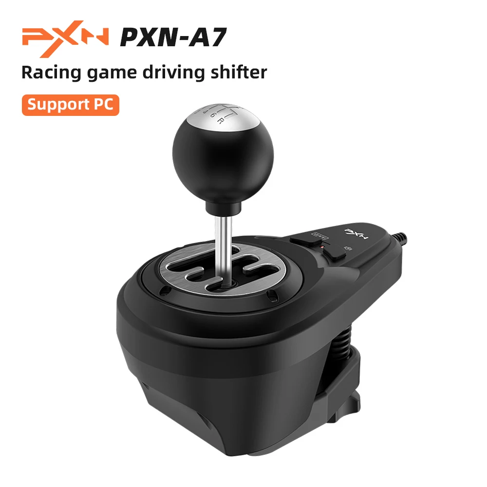 PXN-A7 레이싱 게임 드라이버 조이스틱은 PC 및 PXN 레이싱 게임 스티어링 휠을 지원합니다.