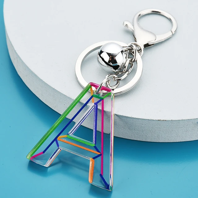 Letter Pendant Keychains Resin Key Chains Rings For Women Cute Car Acrylic  Glitter Keyring Holder Charm