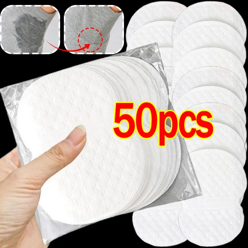 Disposable Sweat Pads 50pcs Invisible Underarm Absorbent Dress Clothing Care Antiperspirant Lightweight Anti Sweat Summer
