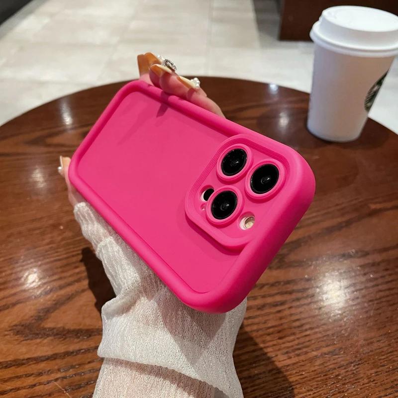 thumbnail image 1 of Funda de teléfono suave de Color caramelo de lujo para iPhone 16, 15, 14, 13, 12, 11 Pro Max, 14, 15, 16 Plus, Mini X, XR, XS Max, 7, 8Plus, cubierta a prueba de golpes, 1 of 5