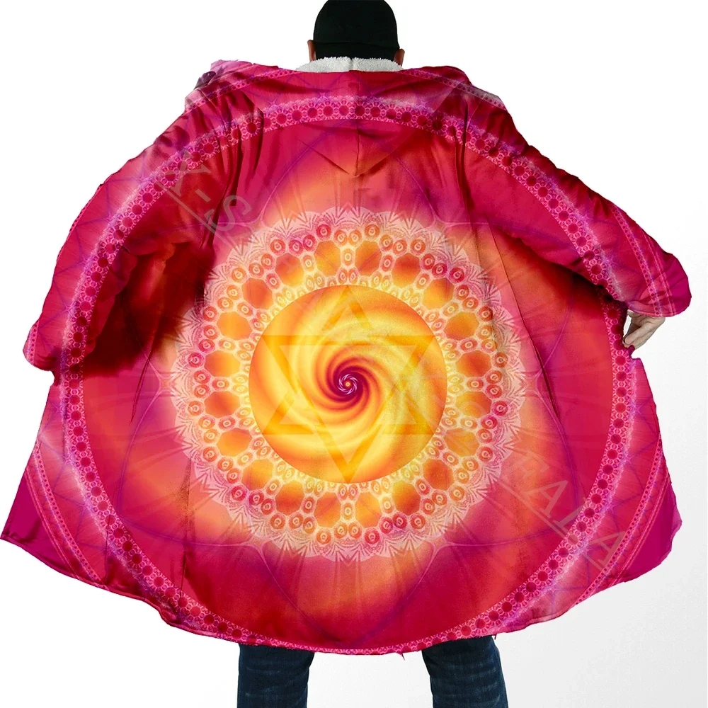 

Trippy Mandala Psychedelic Spiritual Art Thick Warm Hooded 3D Print Cloak Men Overcoat Coat Windproof Fleece Cape Robe Blanket-4