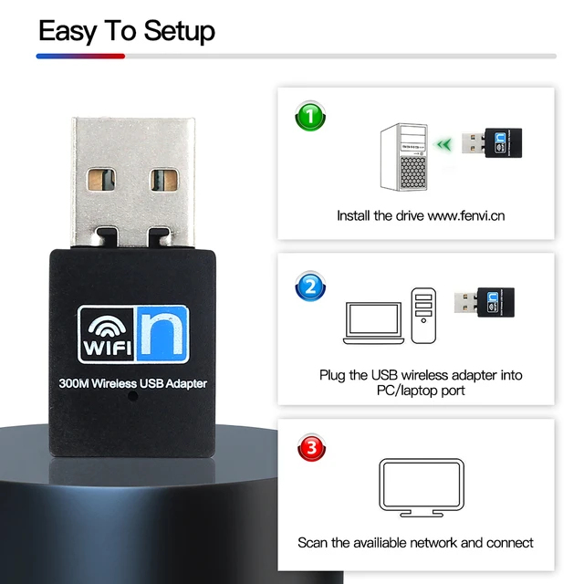 Antena Wireless 300mbps Receptor Wifi Usb 2.0 Adaptador