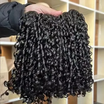 3B 4C Burmese Pixie Curly Hair Bundles Virgin Human Hair Burmese Vietnamese Raw Human Hair Extensions Wholesale For Full Head 1