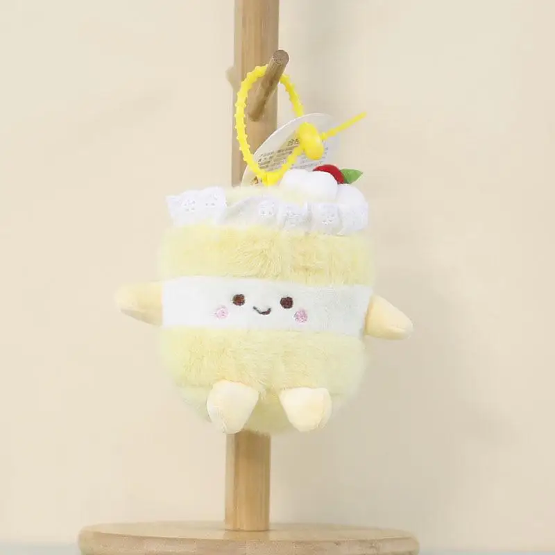 Cute Birthday Cake Plush Pendant Keychain - Creative Cartoon Stuffed Doll Toys Funny Backpack Decoration Perfect Birthday Gifts