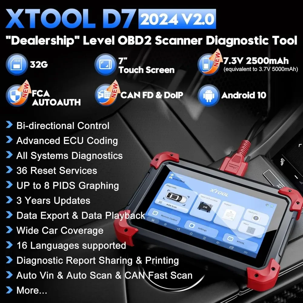 NEW.D7 Bidirectional OBD2 Scanner: 2024 V2.0 Automotive Scanner Diagnostic Tool with Active Tests 2