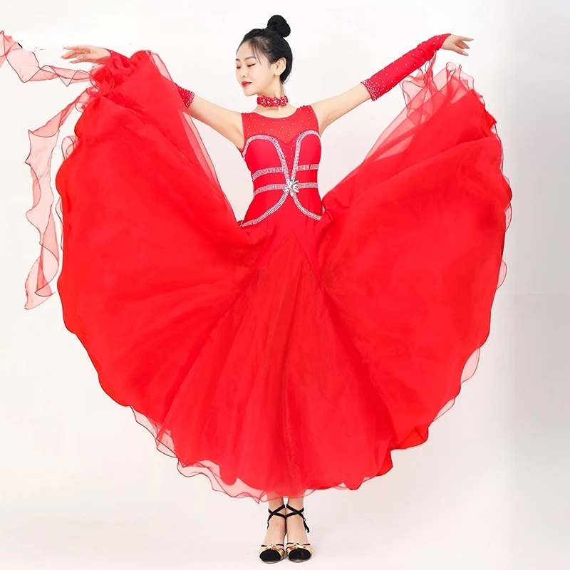 

New Moden Dance Performance Competition Dress Standard Dance Waltz Ballroom Dance Dress High-end Large Swing Jumpsuit Skirt