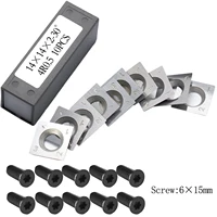 14x14x2mm-4R0.5 Carbide Cutters Replacement Square Straight for Grizzly T21348 and Woodworking Spiral Helical Planer Head 10pcs 2
