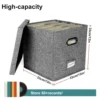 Simple Fabric Storage Box Foldable Covered Storage Box Large Capacity Dustproof Vinyl Record Organizer Box Home Supplies 3