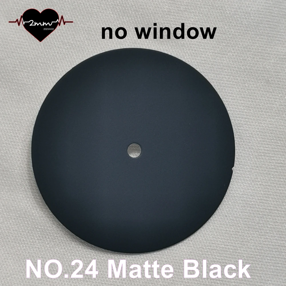 Matte Black Watch Face with White Accents for NH35 Movement (28.5mm)