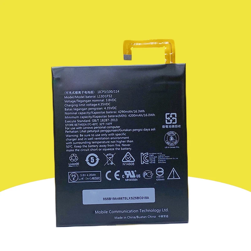 4290mAh L13D1P32 Battery For Lenovo TAB S8 S8-50/S8-50LC/S8-50F/S8-50L/TAB2 A8-50/A8-50F/A8-50LC/A5500 TAB3 8 TB3-850F/TB-850M