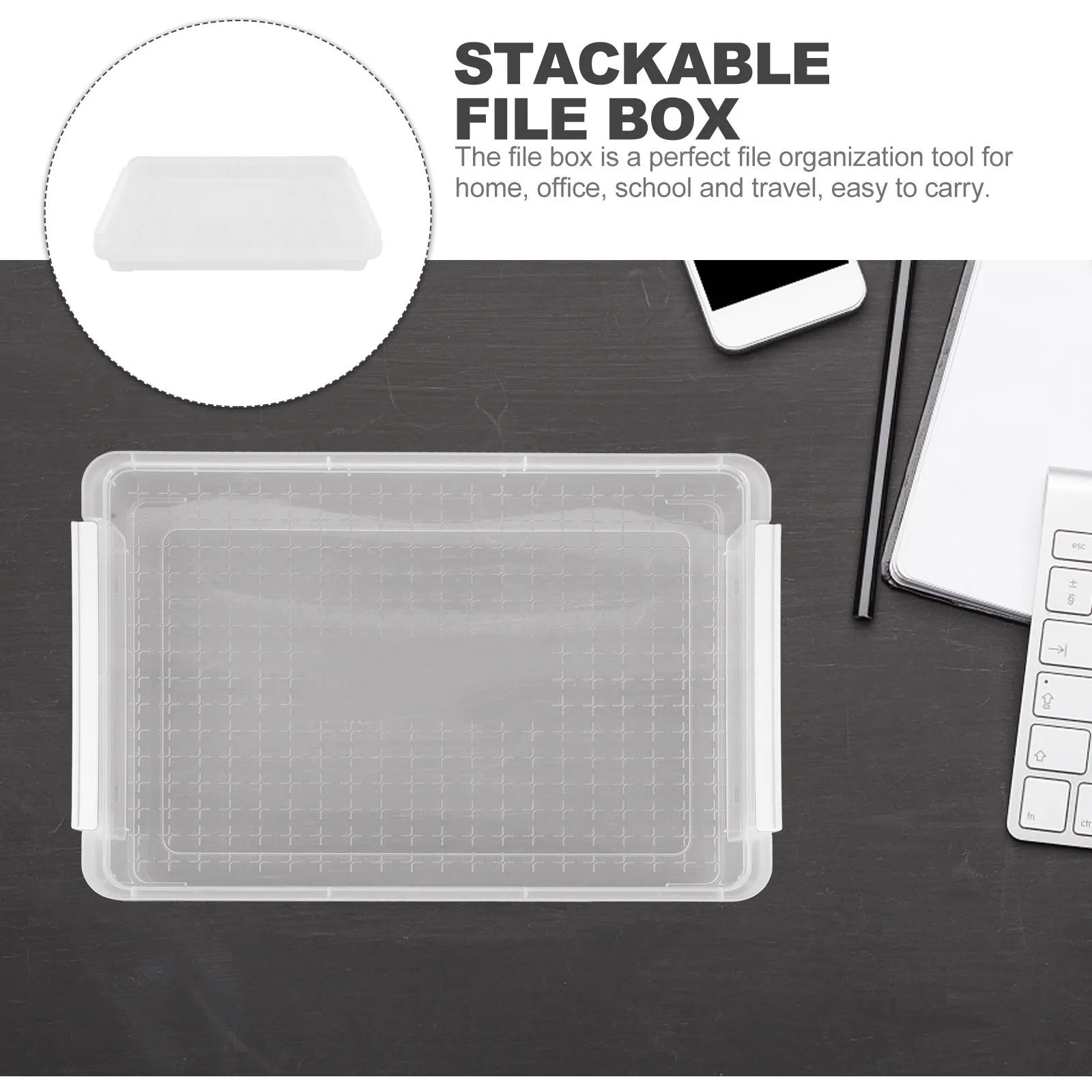 쌓을 수 있는 투명 문서 보관함 A4 사이즈 파일 정리함 사무실 파일 홀더 종이 보관 보호대