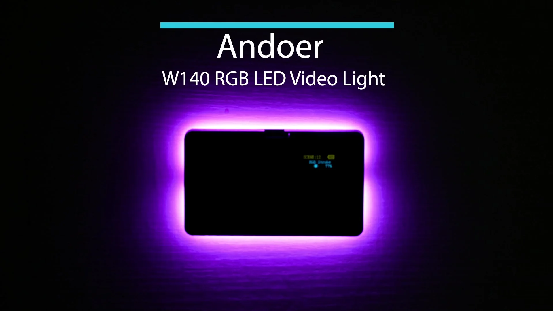 Lampe Vidéo LED Andoer W140 RGB Rechargeable - CRI95+, 2500K-9000K, 20 Effets Lumineux - Pour Photo, Vidéo, Streaming