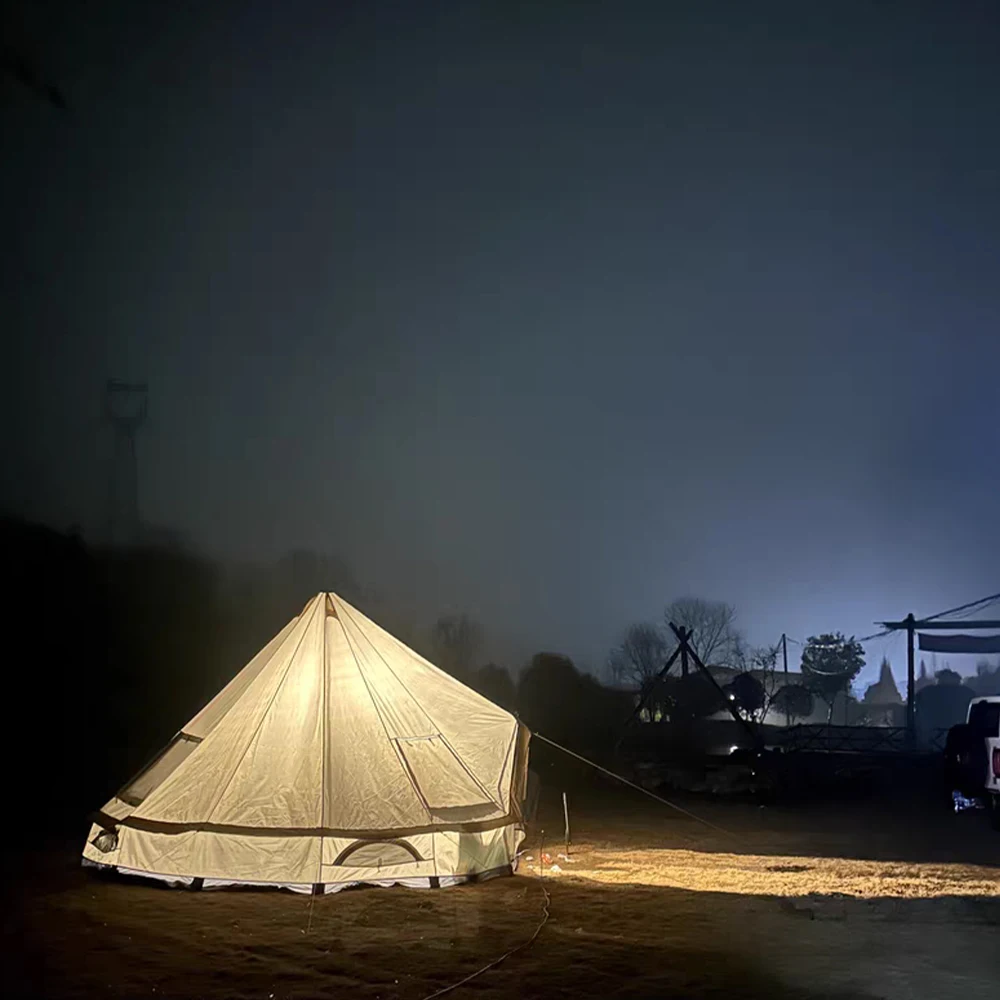 Tente de glamping étanche pour 8 personnes, camping en plein air, pas cher,  Oxford, cloche, tendance, trou de ney, veste de réchaud, protection  solaire, 5m | AliExpress