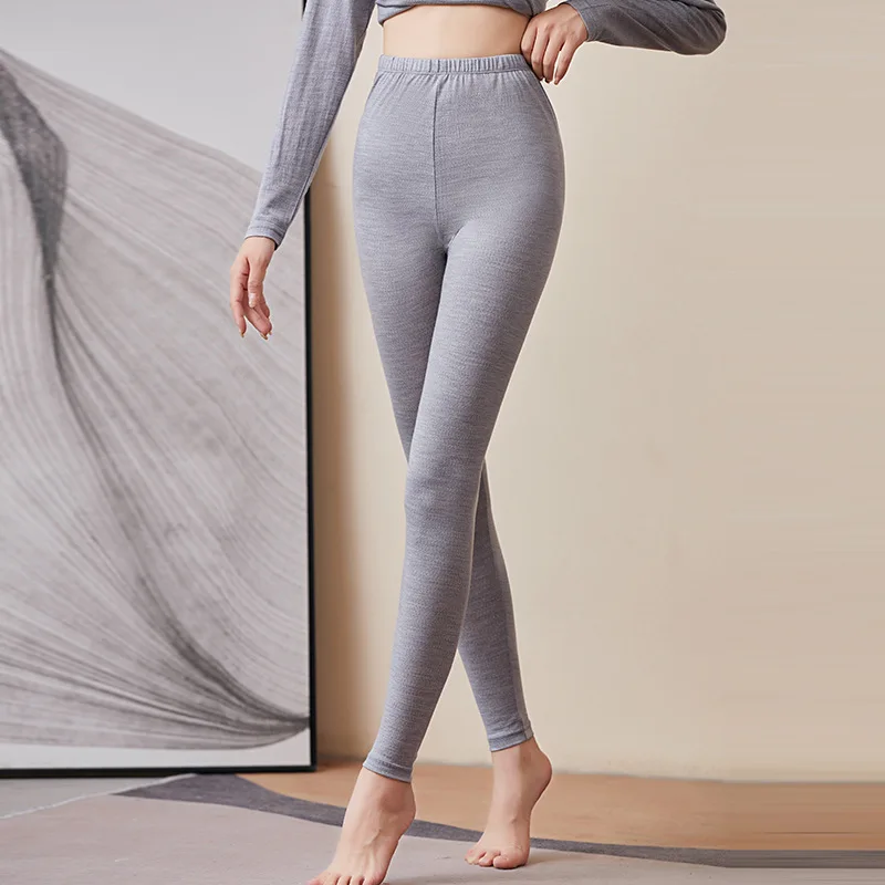 Thermal Underwear Sets 100 wool thin base layer thermal underwear spring set long johns women warm inner wear woman clothes suit sets merino baselayer