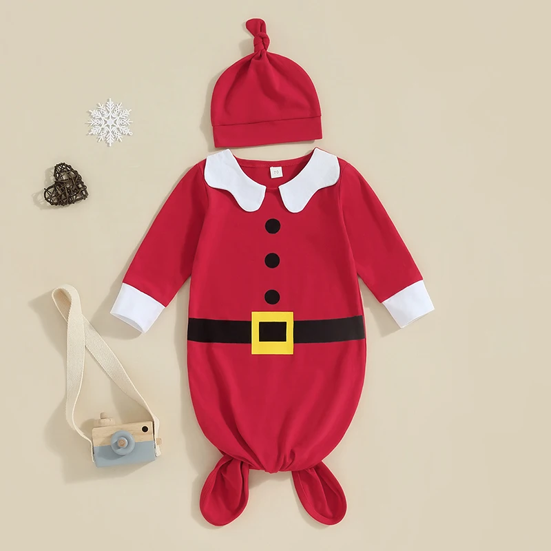 FOCUSNORM 03M Christmas Baby Girls Boys Sleeping Bags Knotted Gown