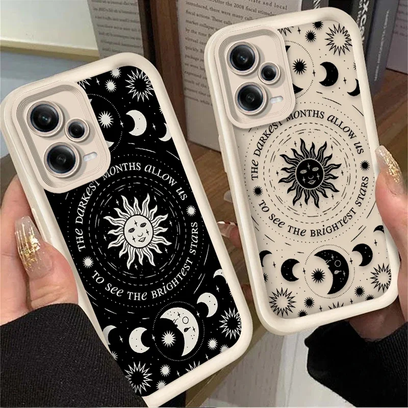 Retro Moon Sun God Soft Silicone Phone Case Cover