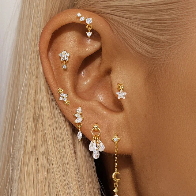 Bijoux Cartilage Acier Boucles D'Oreilles Piercing FIOROYAL - 27 Pièces Acier 316L - Cartilage Hélix Acier Chirurgical 316L Piercing