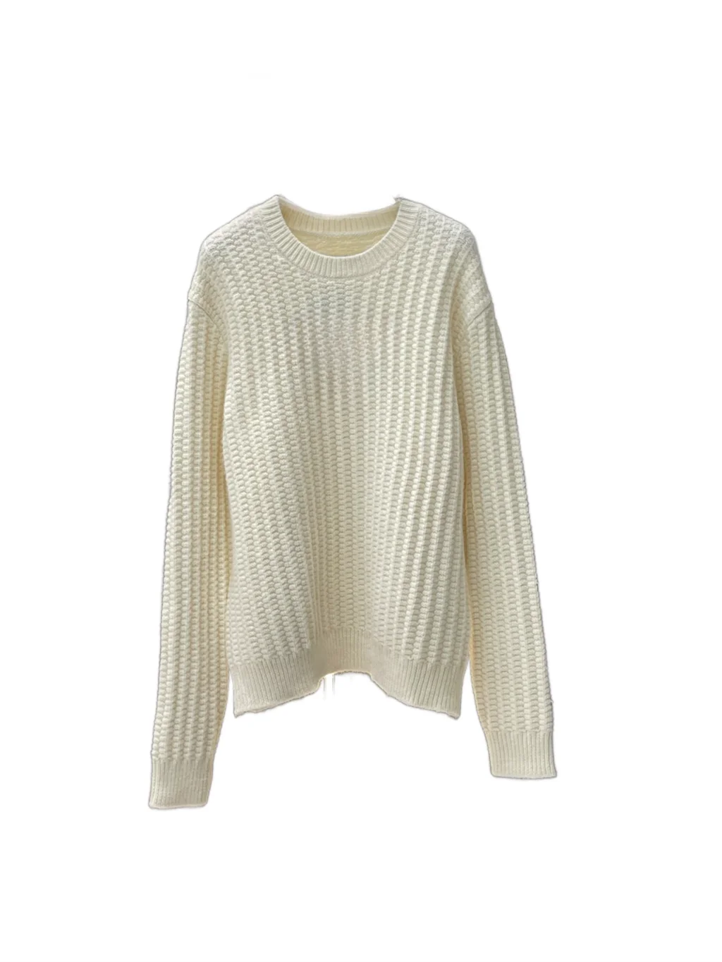 

Long-sleeved pullover sweater crewneck mid-length slim-fit version solid color knitting design comfort 2024 winter spring