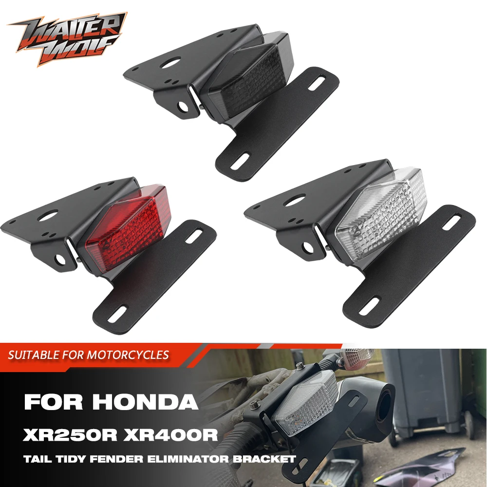 XR400 XR250 Tail Tidy License Plate Bracket LED Tail Brake Turn Signal Light For Honda XR250R XR400R XR 250 400 Motard 1996-2008 license plate holder motorcycle license plate holder motorcycle license plate motorcycle taillight