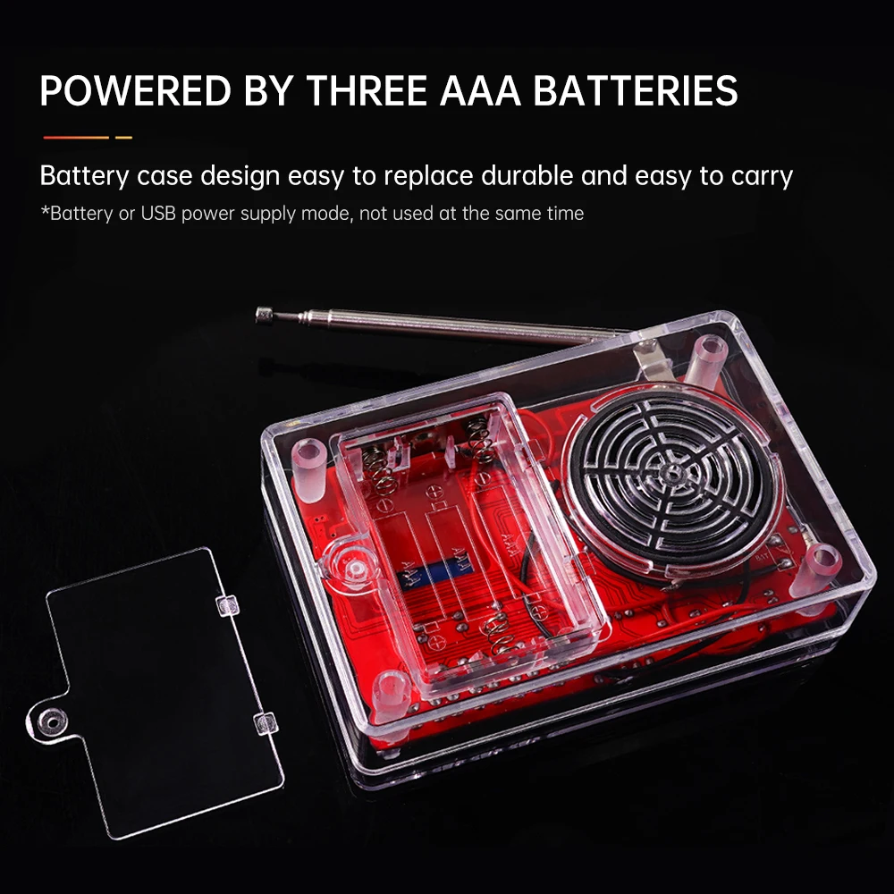 Easy version RDA5807 FM radio electronic kit adjustable frequency 87-108MHZ digital display DIY welding project practice solder