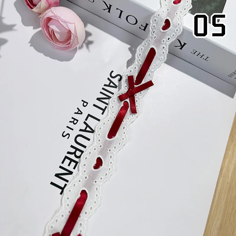 1yard Bow Pleated Lace Lolita DIY Wear Ribbon Lace Trims Baby Clothes Skirt Hem Clothing Garment Handmade Materials Wide 3cm