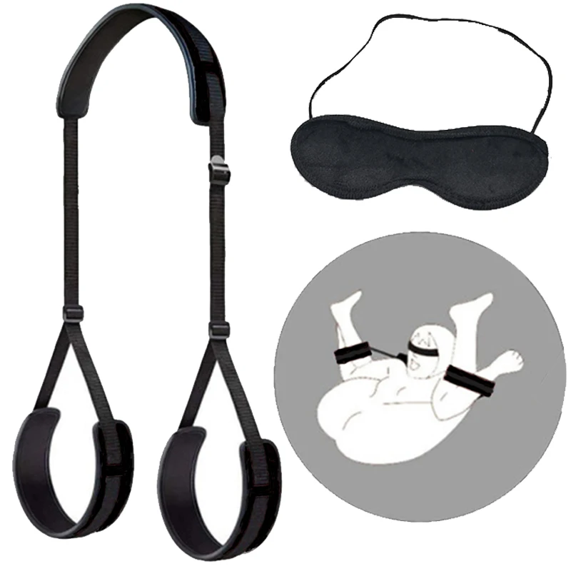 Adult Sex Furniture Erotic Bondage Bed Games BDSM Bondage Set Women Eye Mask Handcuffs Ankle Cuffs Restraints Sex Toy For Couple Sex Toys Sex Chair Bed