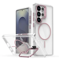 Enhanced Magnetic Wireless Charging Lens Holder Case - Galaxy S23 UItra (Pink)