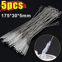 Reusable Long Straw Cleaning Brush Kit with Nylon Bristles and Stainless Steel Handle for Baby Bottles and Cups (S- 5pcs)