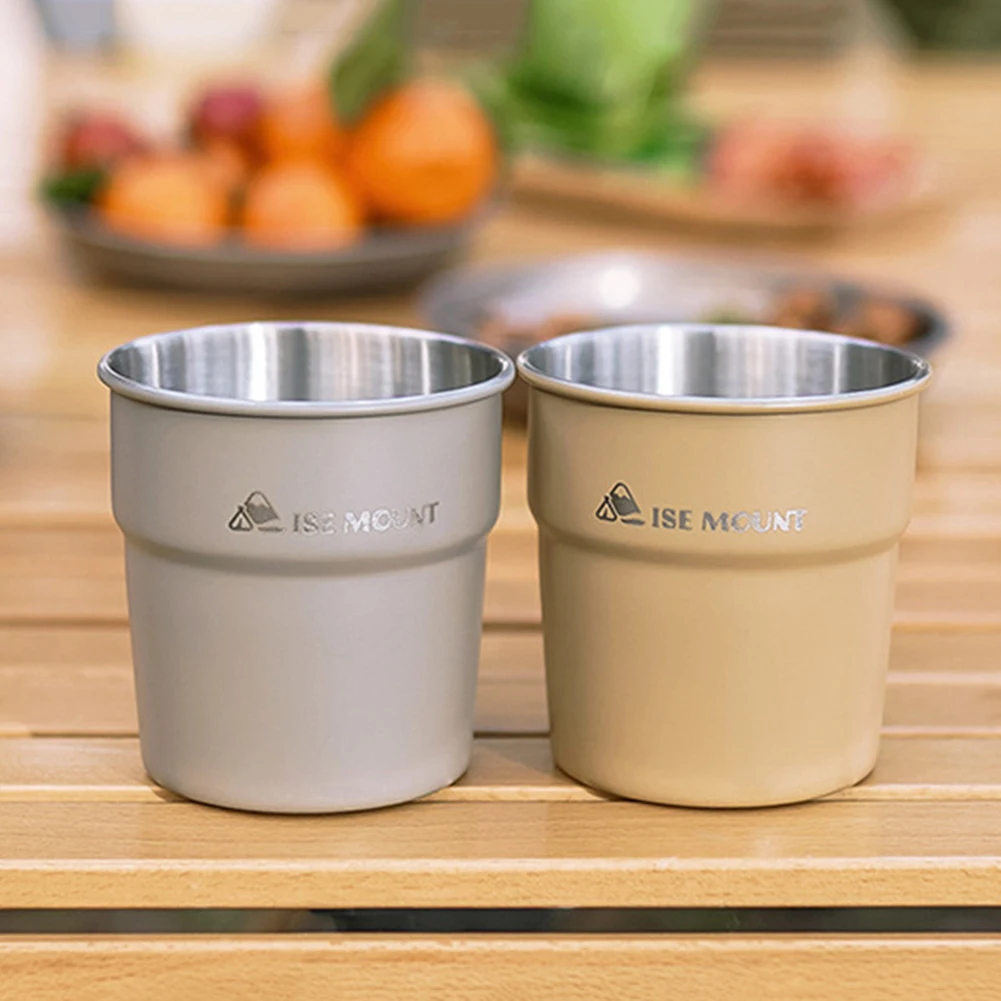 휴대용 스테인리스 스틸 캠핑 머그잔, 맥주 와인 컵, 실내 야외 여행용 경량, 300ml