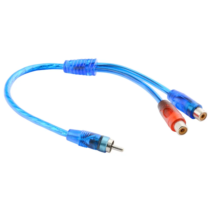 High Quality Car MP3 Audio RCA 1 Male To 2 Female Y Splitter Cable Adapter Cord Converter Car AUX Amplifier Speaker Adapter