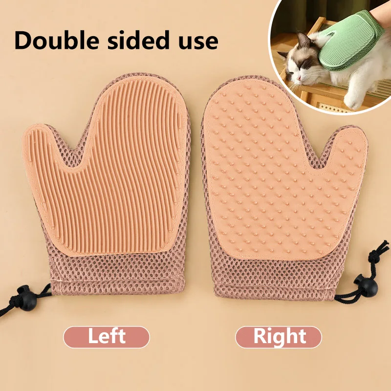 Enhanced Pet Grooming Glove: Efficient Hair Remover & Gentle Massage Tool