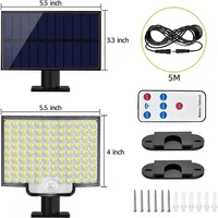 Solar Motion Lights 106led Outdoor Separate Panel Solar Powered Flood Security Lights with Remote IP65 Waterproof Wall Lights 2