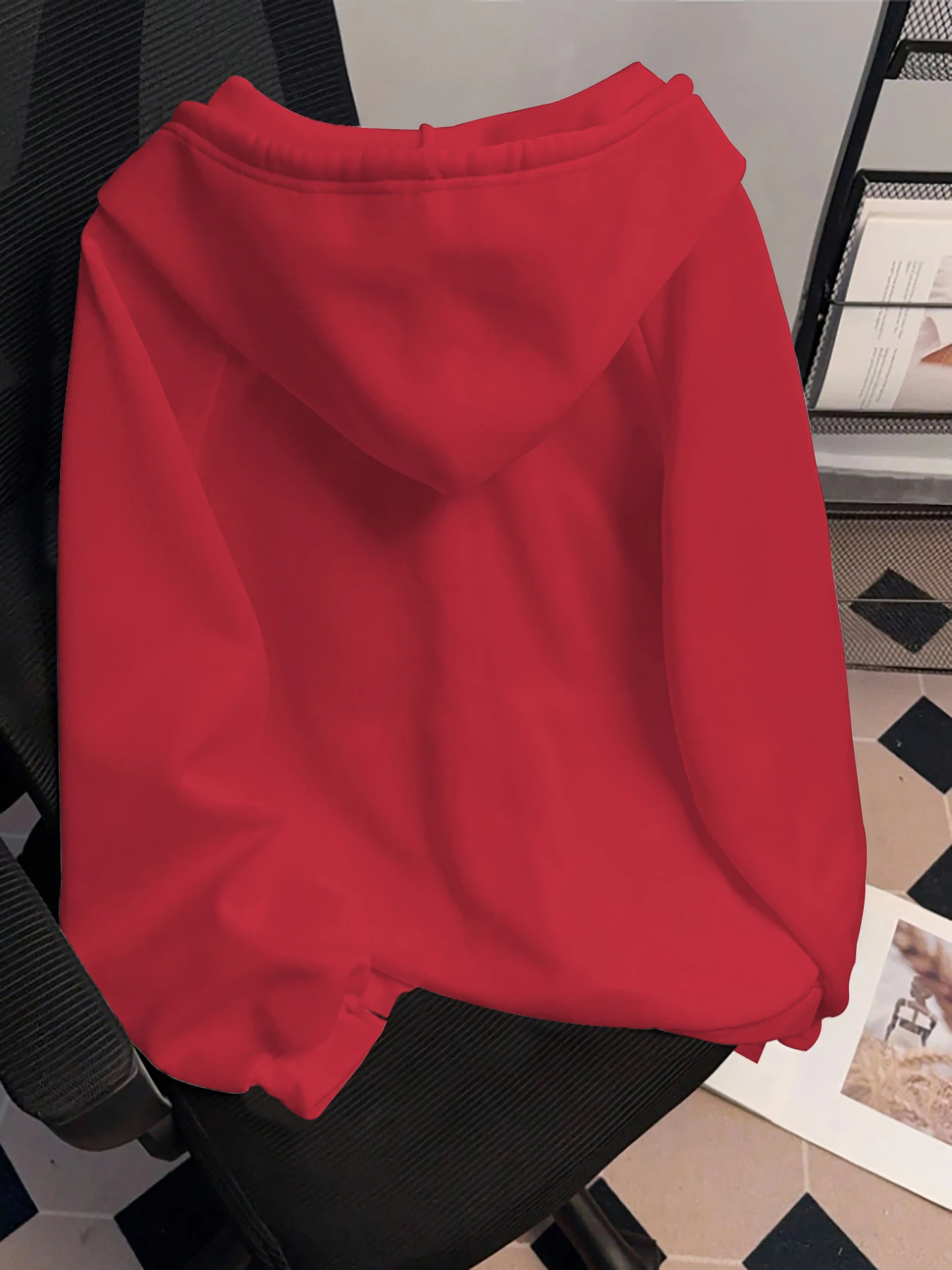 Trendiger europäischer und amerikanischer Herbst-/Winter-Kapuzenpullover mit Fleecefutter, Unisex-Paar-Stil, Damen-Cardigan-Jacke, modischer lockerer Oversize-Hoodie, langärmliger Pullover mit normaler Passform und Vor – Detail 2