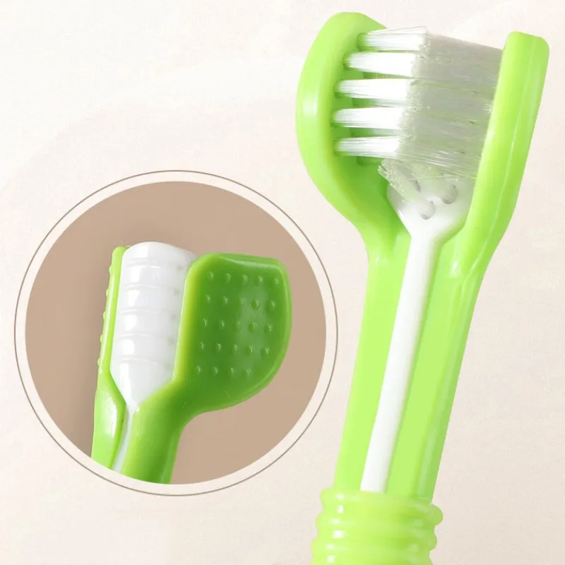 Dog Toothbrush Three Sided Pet Toothbrush Dog Teeth Cleaning Soft