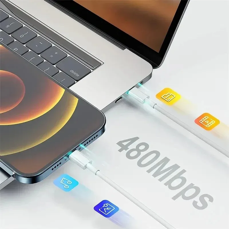 PD 60W USB C to Type C 고속 충전 케이블 (아이폰 11, 13, 14, 15, 16 Pro Max, 12 Mini, 6, 7, 8 Plus, XS, XR, 아이패드 USB A MFi 인증)