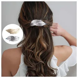 Vintage Metal Leaf Low Ponytail Hair Clip Women Elegant Buckle Hair Pins Wedding Party Headwear Girls Exquisite Jewelry Gift