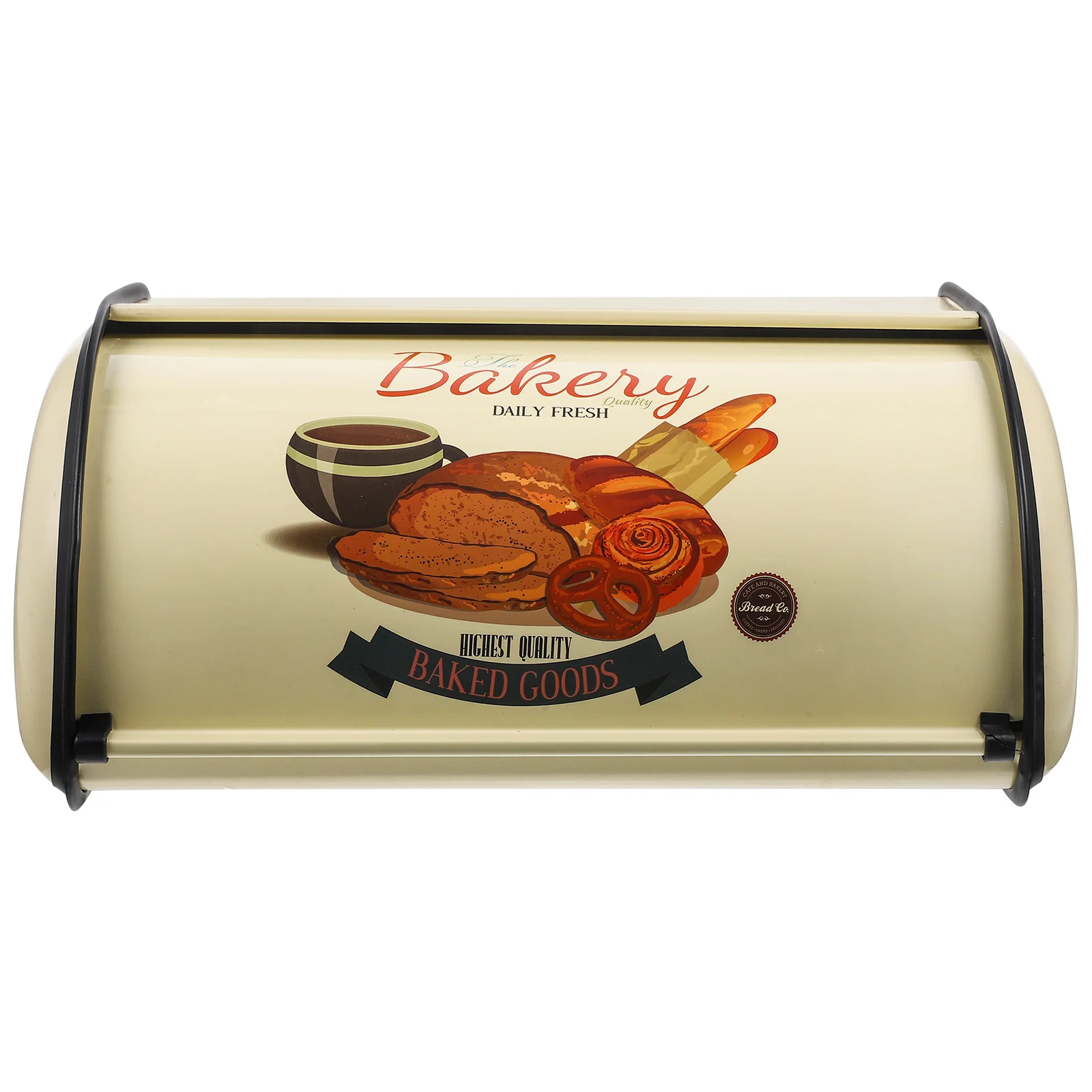 

Vintage Bread Box Loaf Storage Holder French Style Iron- Case Kitchen Bin Retro Container Home