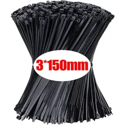 Wholesale Pack of Plastic Nylon Self-Locking Cable Ties - Adjustable Straps and Fastening Loops for 200pcs (3x150mm)