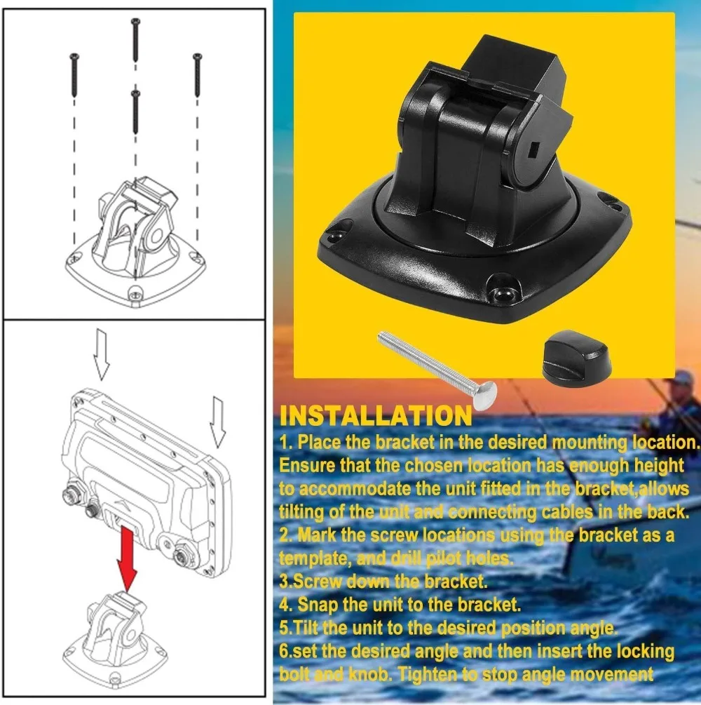 Ussuray Quick Release Mounting Bracket 000-10027-001 For Lowrance Hook/Elite/Mark & Simrad GO5 Fish Finders