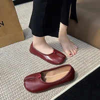 Rubber Low-Top Shoes Square Toe Shallow Mouth Flat Heel Flat BottomPU - Image 4