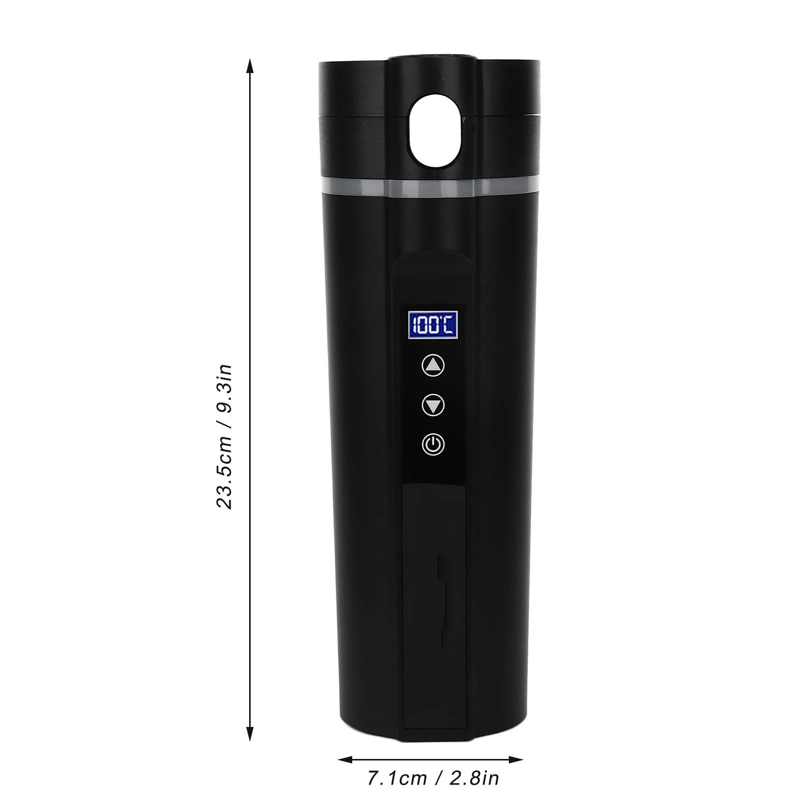스마트 온도 조절 여행 머그컵 차량용 가열 여행 머그컵 블랙 450ML 용량 캠핑 여행 사무실용