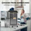 Grey Gold Fully Automatic Espresso Machine, 20 Bar Coffee Machine with Grinder & Automatic Milk Frother, One-Touch Control Panel 4