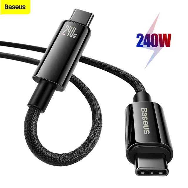 Cable USB tipo C de carga rápida, cargador de 240W, PD 3,1, 100W, para  MacBook Pro, portátil, Xiaomi, 48V, 5A, 2m - AliExpress